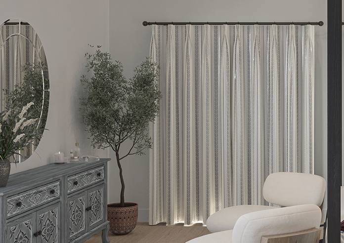 Laurel Stripe, Charcoal - Made to Measure Curtains - Image 7